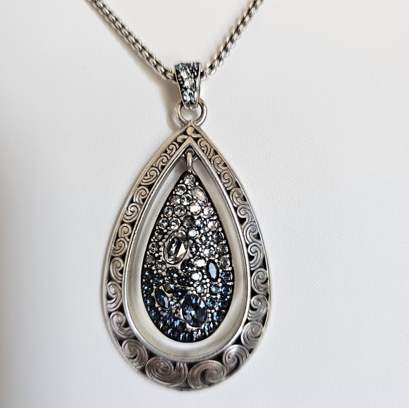 Brighton Jewelry - Brighton Collectibles Jewelry Crystal Voyage Long Convertible Teardrop Necklace